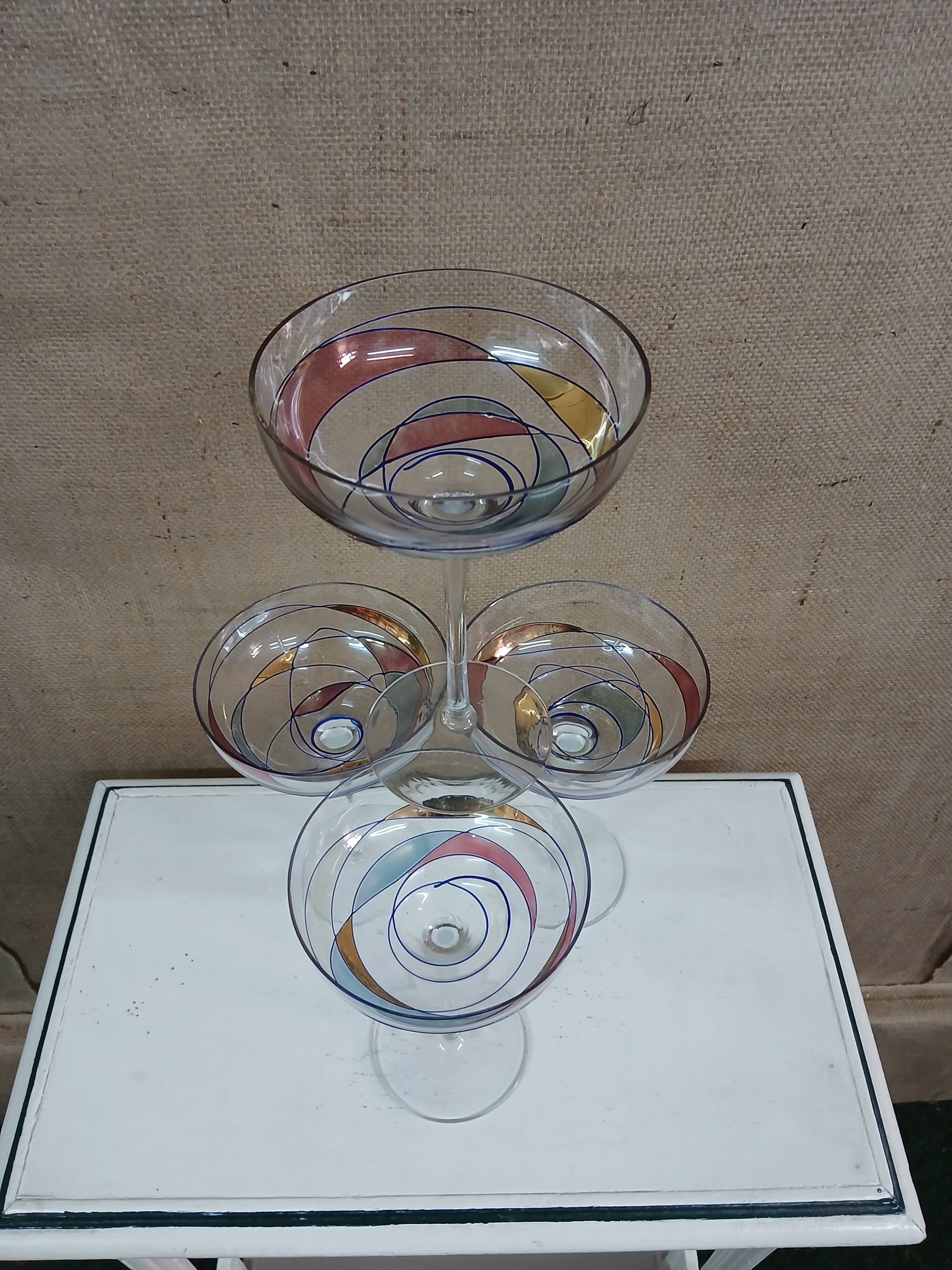 Multi-colored crystal glasses