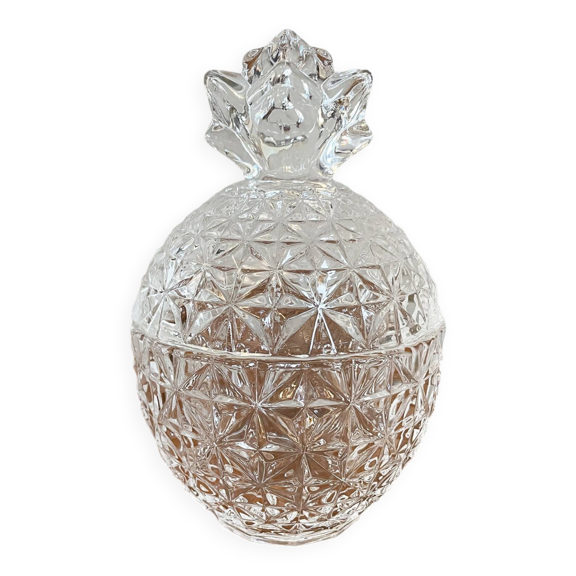 Pressed Glass Pineapple Candy Bowl / Sugar Bowl / Bonbonnière