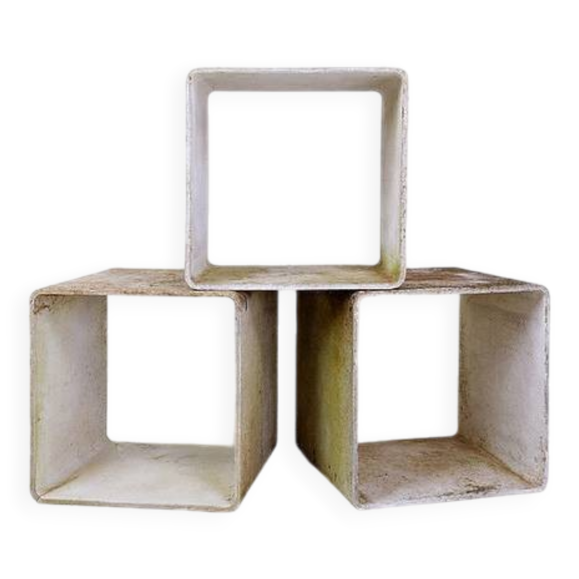 G.Ifert Eternit Concrete Cube Side Table - bookcase, 1960s Switzerland - Set of 3