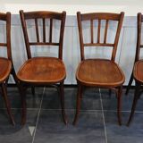 Suite de 4 chaises de bistrot Baumann vintage