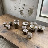 Ensemble céramique anthropomorphe théière, tasses et bol