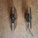 Smoked glass wall lights