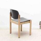 Curved wooden chair from the 1970s, Germany, black and beech.