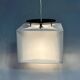 Lampe pendentif blanche vintage Cube, époque spatiale, années 1970
