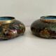 Cendriers en émaux cloisonnés. Lot de 2 cendriers