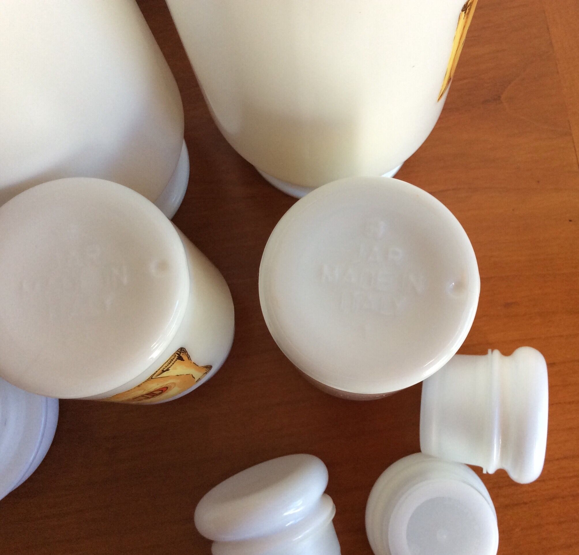 Lot of spice pot Made in Italy Opal Glass - vintage