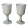 Pair of footed glasses in white opaline from around 1960.