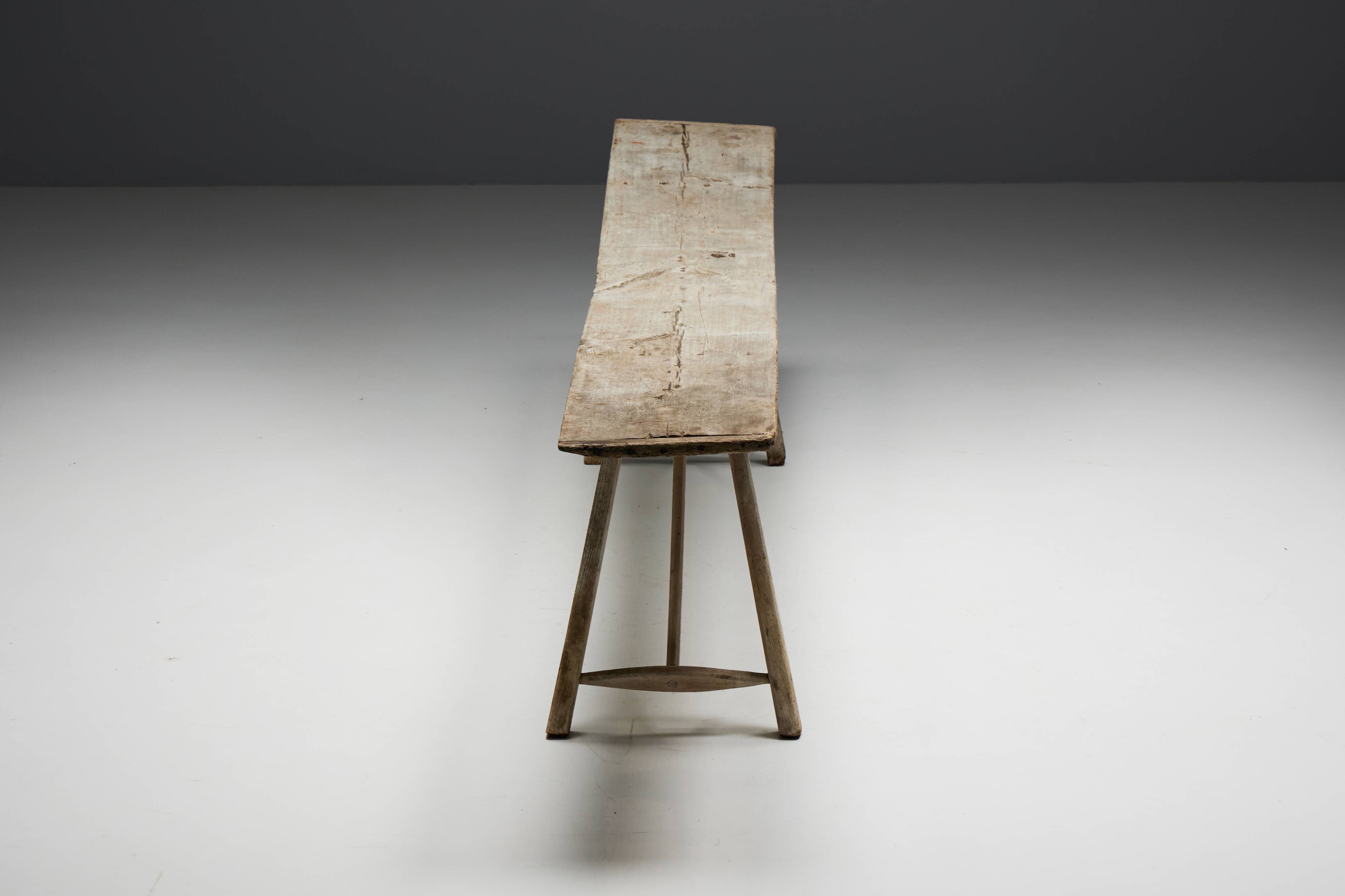 Console à tréteaux Wabi Sabi, France, XIXe siècle