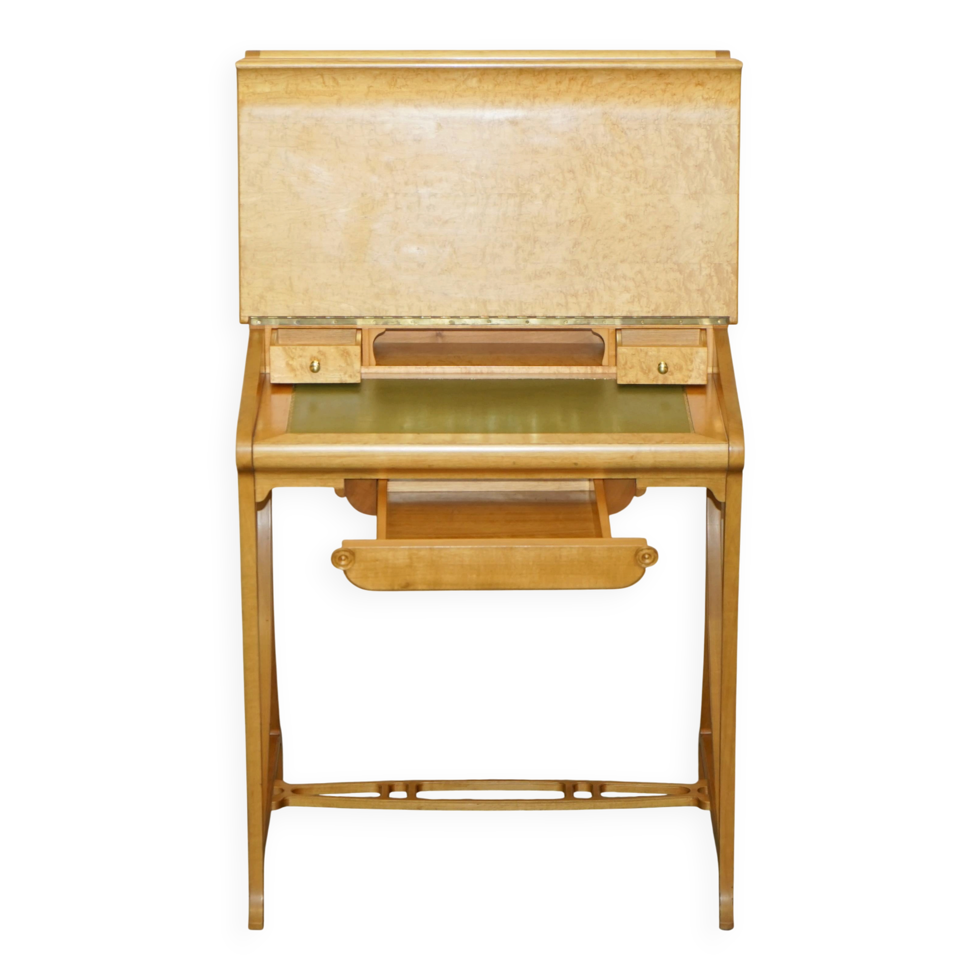 Bureau Art Nouveau attribué à Carlo Zen 1902 en érable moucheté