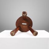 Rustic Wooden Stool with Handle, 1920s