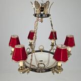 Empire-Style Ceiling Lamp — Sheet Metal & Brass — 20th Century — Classic Ar