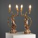 Pair of antique candelabra in carved and gilded wood, Italy, 20th century