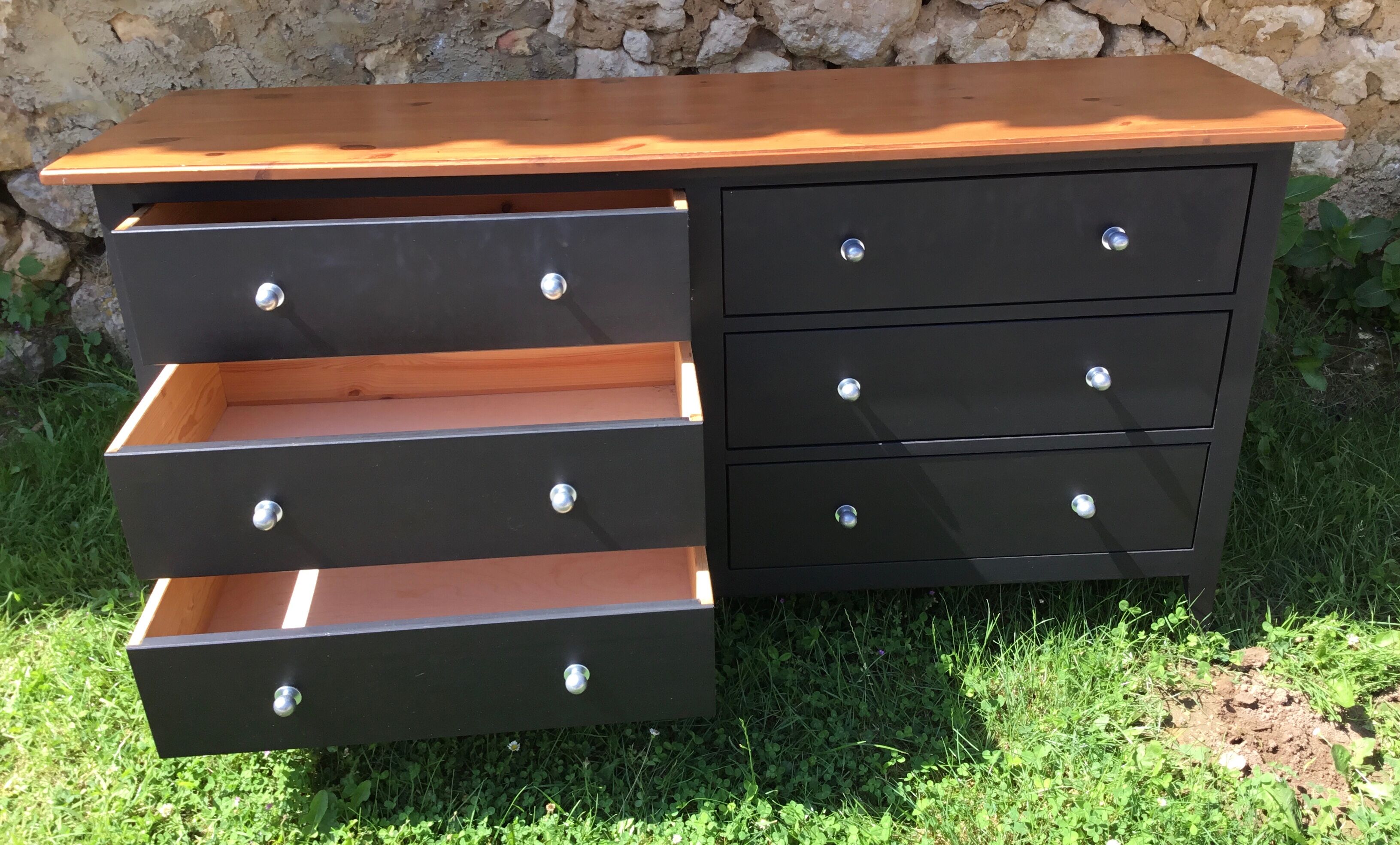 1980s fir chest of drawers