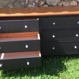 Commode en sapin des années 1980 relookée