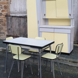 Yellow and grey formica buffet, Plastilux, vintage, 60s