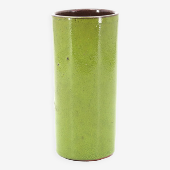 Green ceramic scroll vase, 1970s