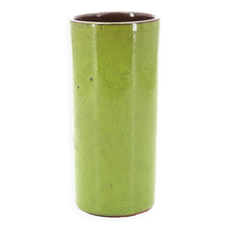 Green ceramic scroll vase, 1970s