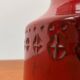 Italian red ceramic vase from the mid-century by Aldo Londi for Bitossi, 1960s.