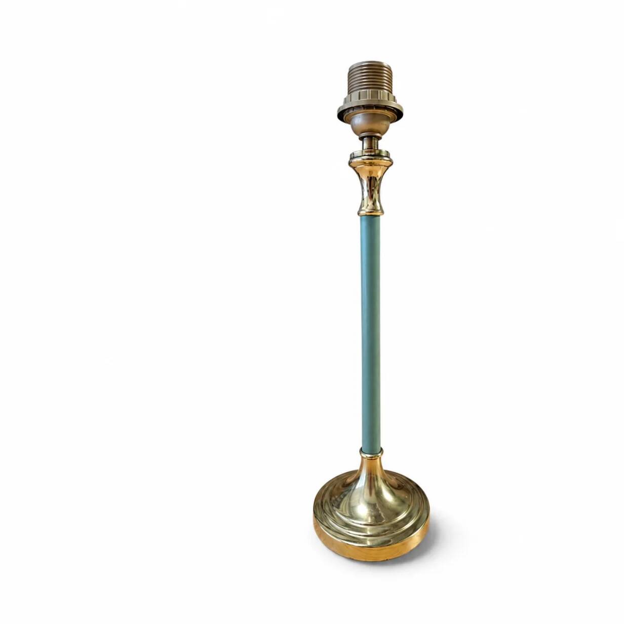 2 x brass and blue steel table lamps from Kullmann / 1970s