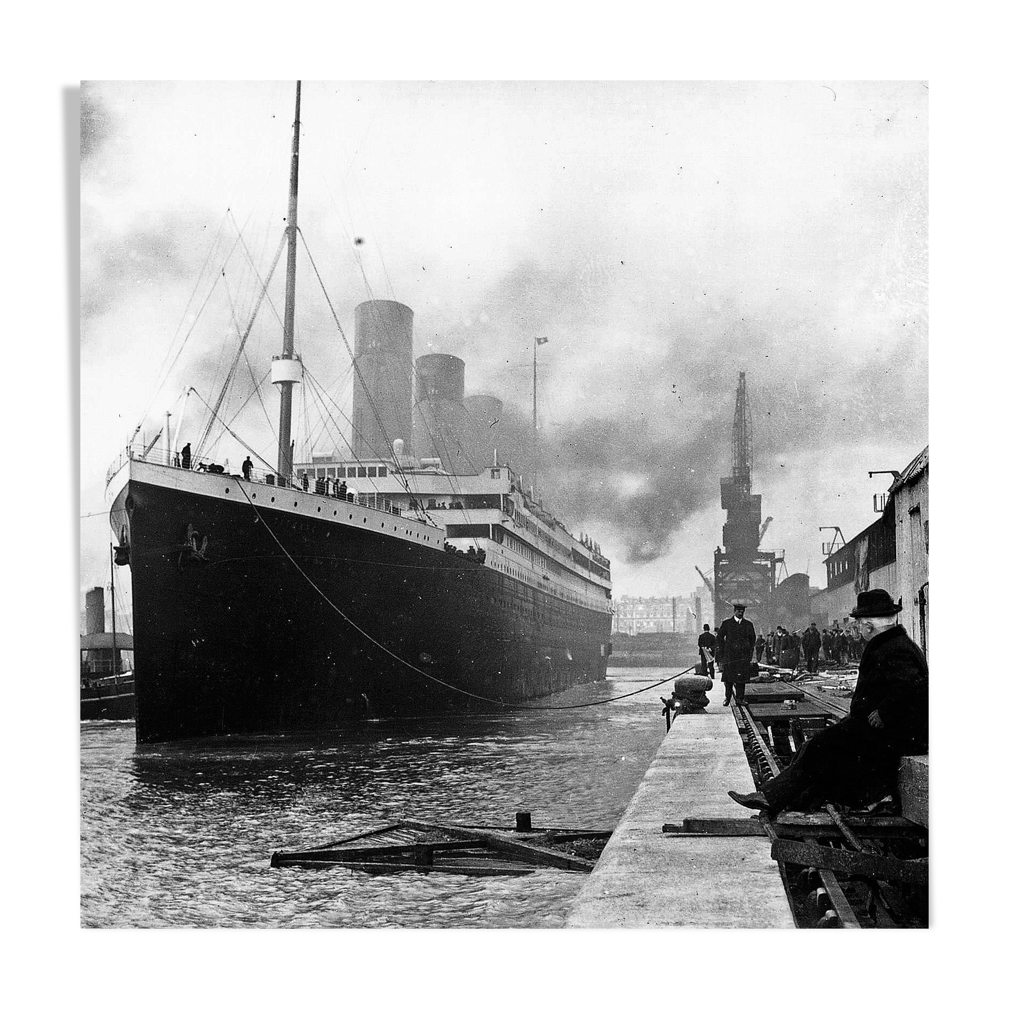 Photograph, "The Titanic Liner in Southampton Harbour," April 1912 / 15 x 15 cm
