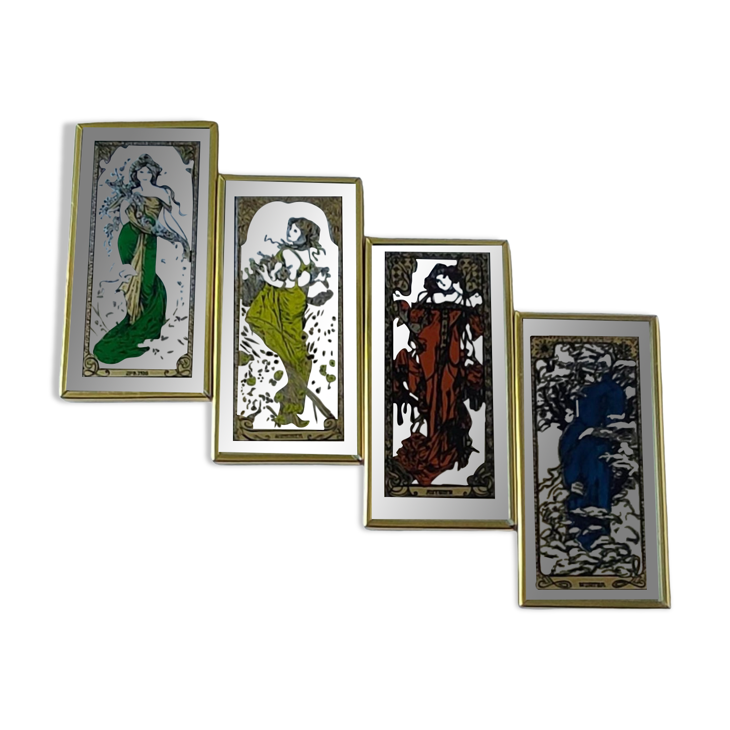 Lot small art nouveau mirrors Mucha