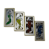 Lot small art nouveau mirrors Mucha