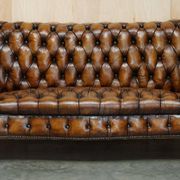 Canapé Chesterfield victorien en cuir serpentin teint à la main