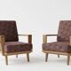 Pair of armchairs 1960 Solid oak - Scandinavian style