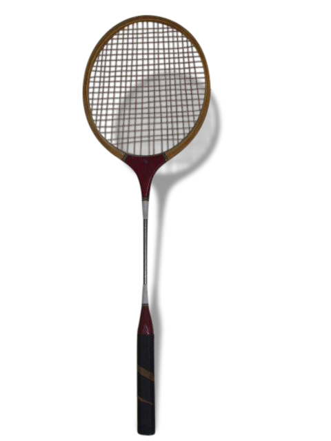 Raquette De Badminton Vintage – Bois Et Métal – Bleue – Occasion