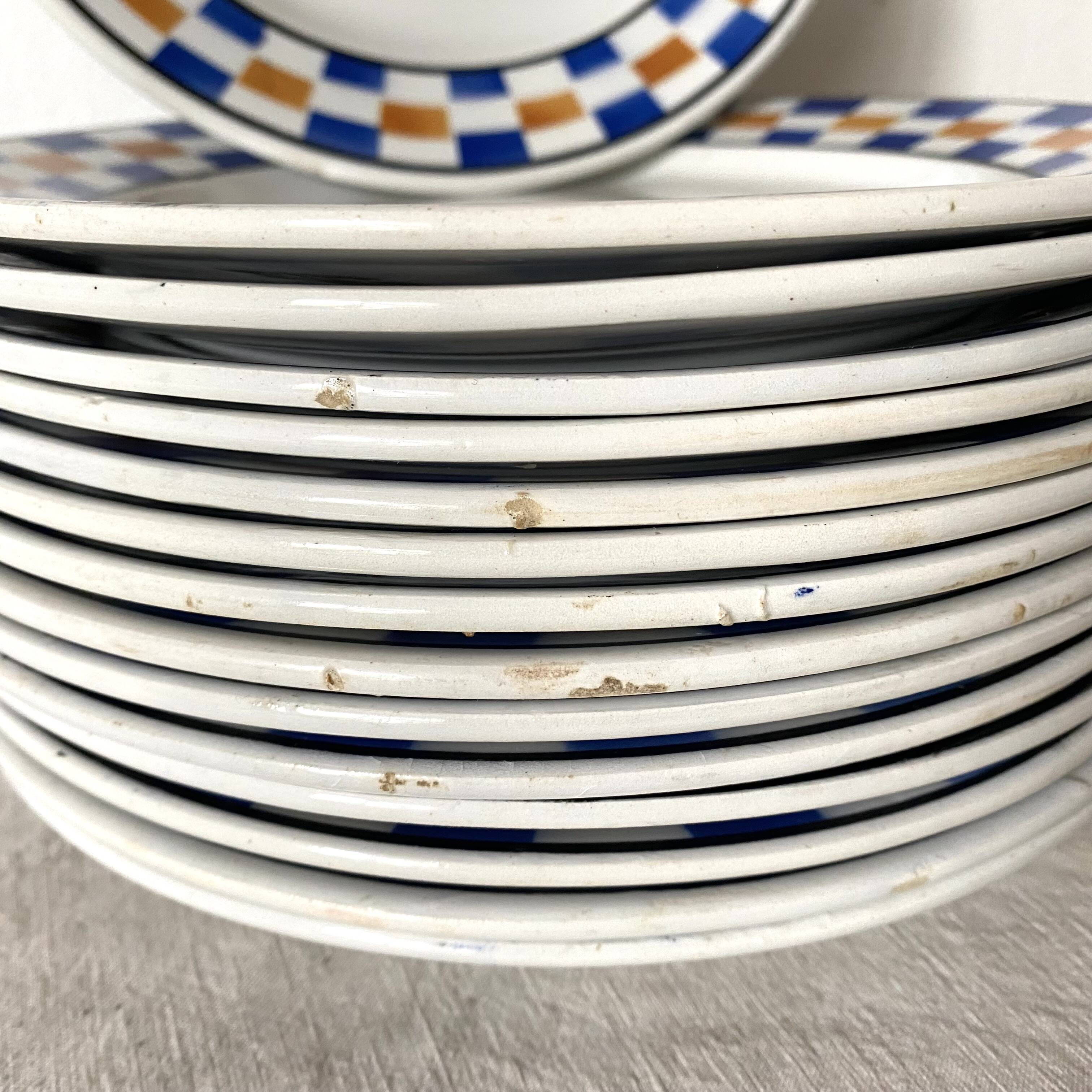 Moulin des Loups flat plates, Honfleur model tiles, 1950s