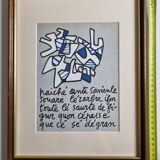 Screenprint after Jean Dubuffet framed under glass 26 cm by 32 cm