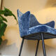 Fauteuil en velours bleu, Italie des années 1950