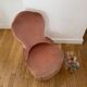 Fauteuil crapaud chauffeuse vieux rose