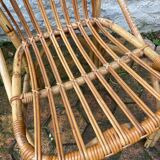 Lot de 10 chaises en rotin vintage