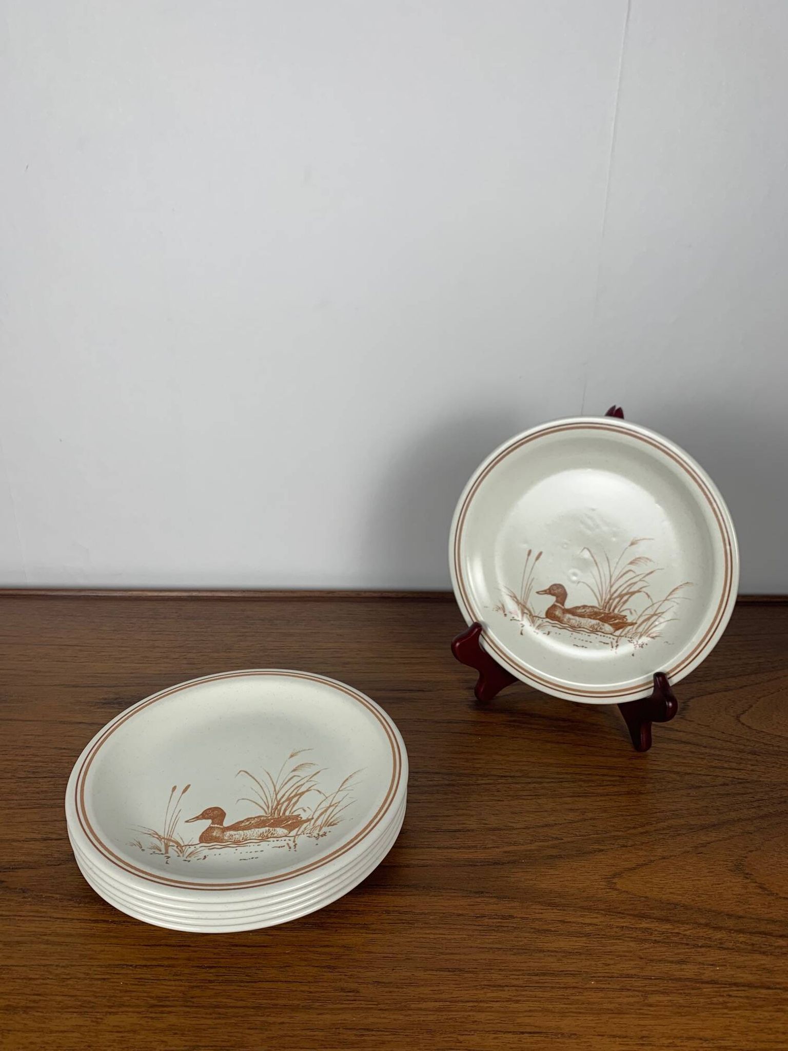 Set of 6 Vintage Churchill England Dessert Plates – Duck Motif