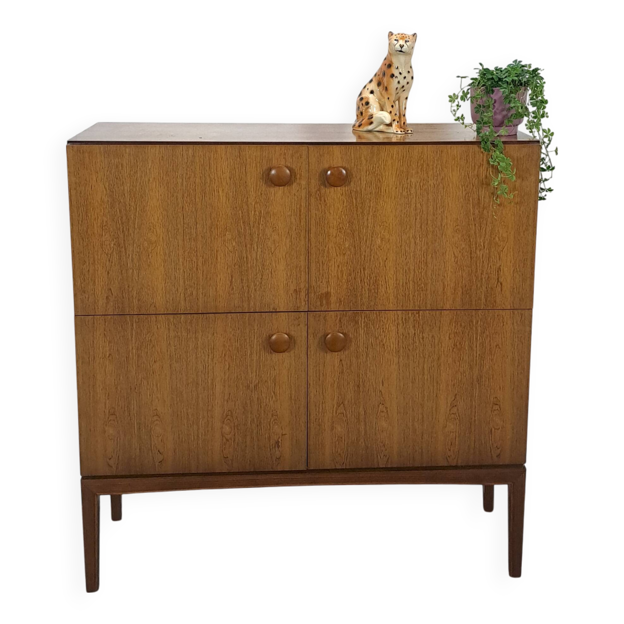 Palissander fineer Palette Möbel kast met 4 vakken en ronde grepen