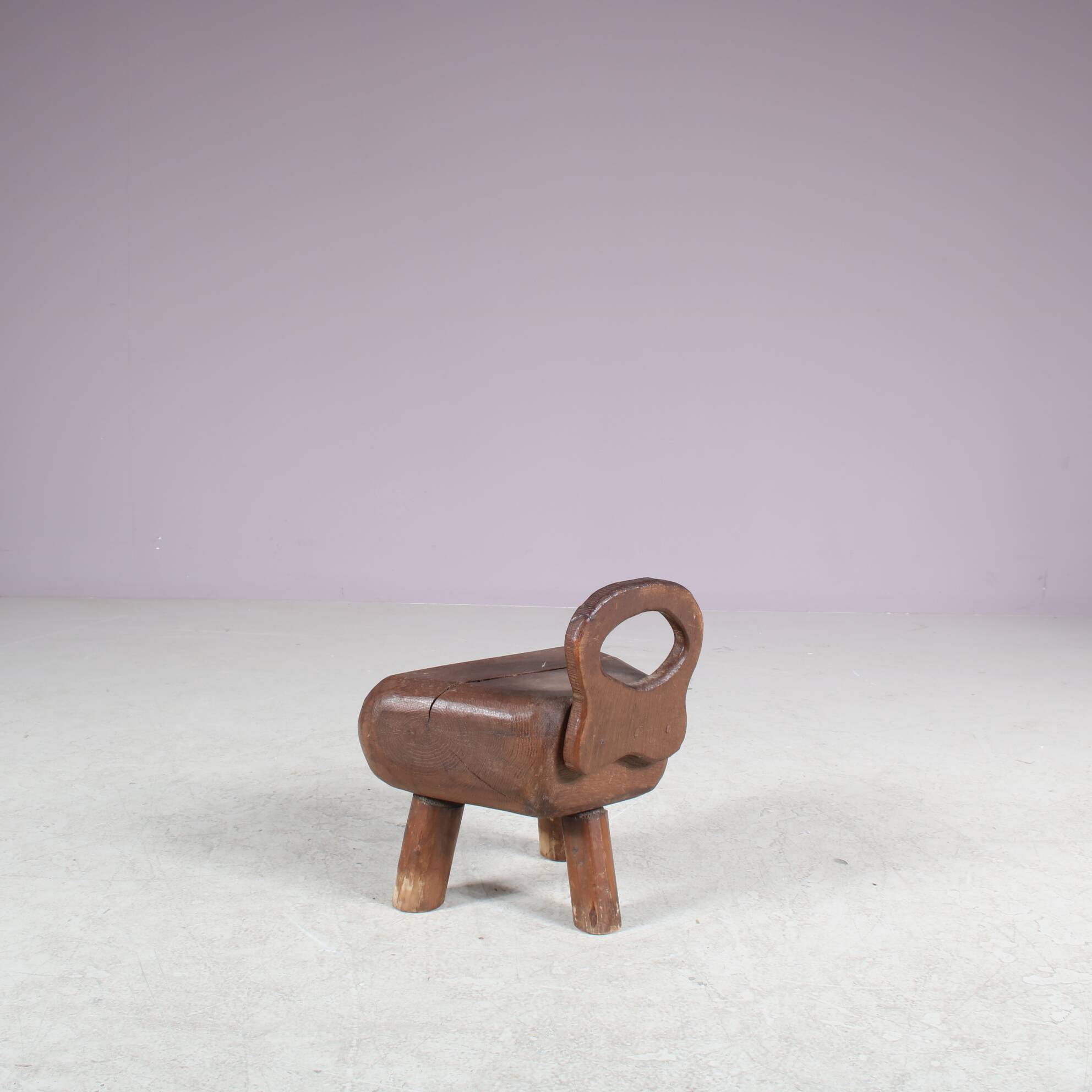 1950s Brutalist milking stool from France