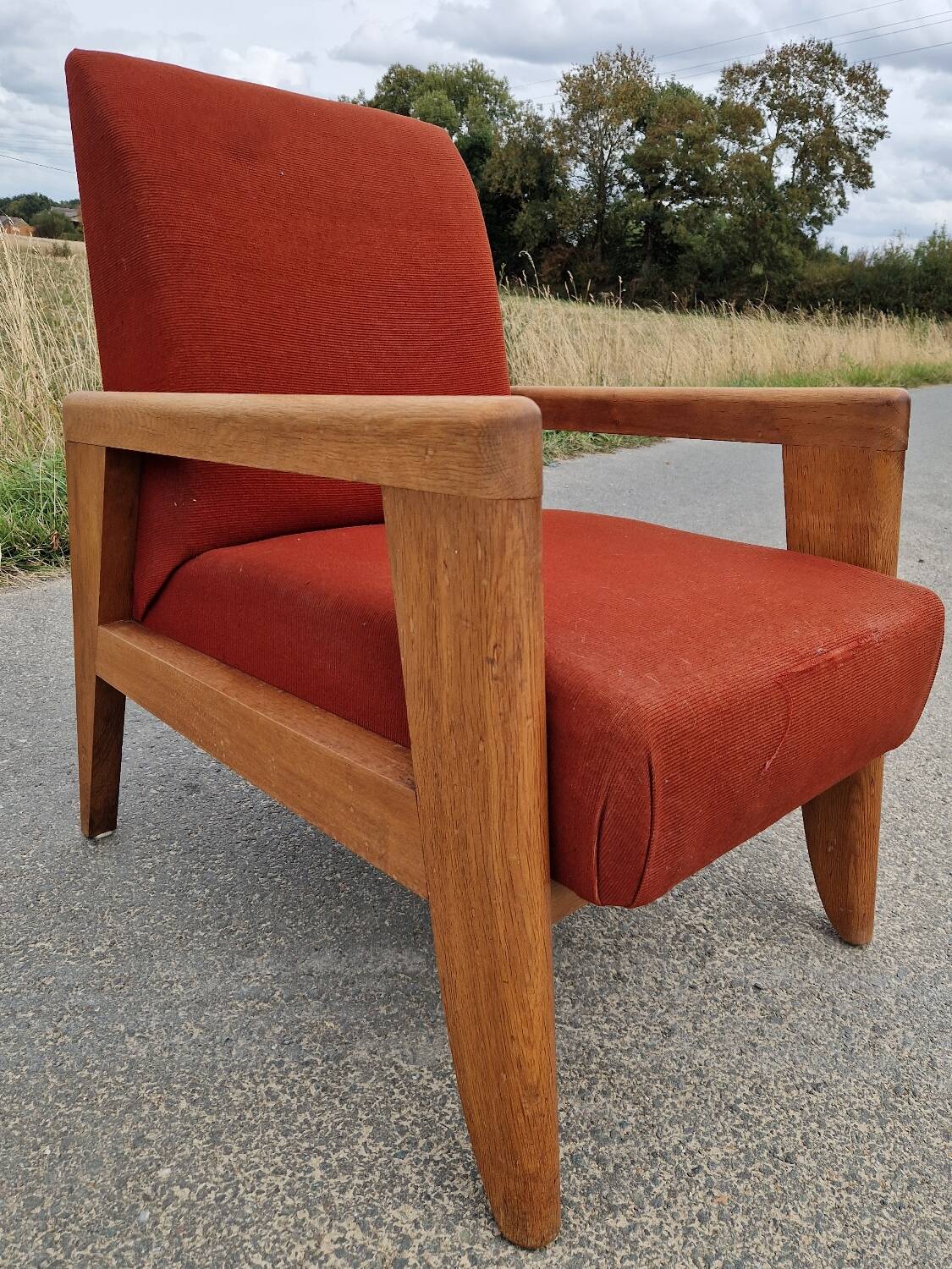 Antique solid oak armchair