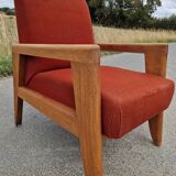 Antique solid oak armchair