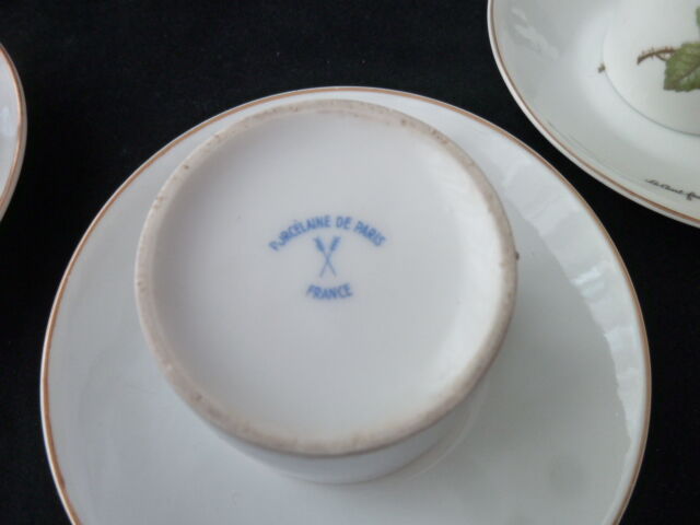 Set of 6 mocha coffee cups in Paris porcelain