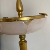 Onyx and brass ashtray on stand