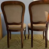 Set of 2 wooden and velvet chairs