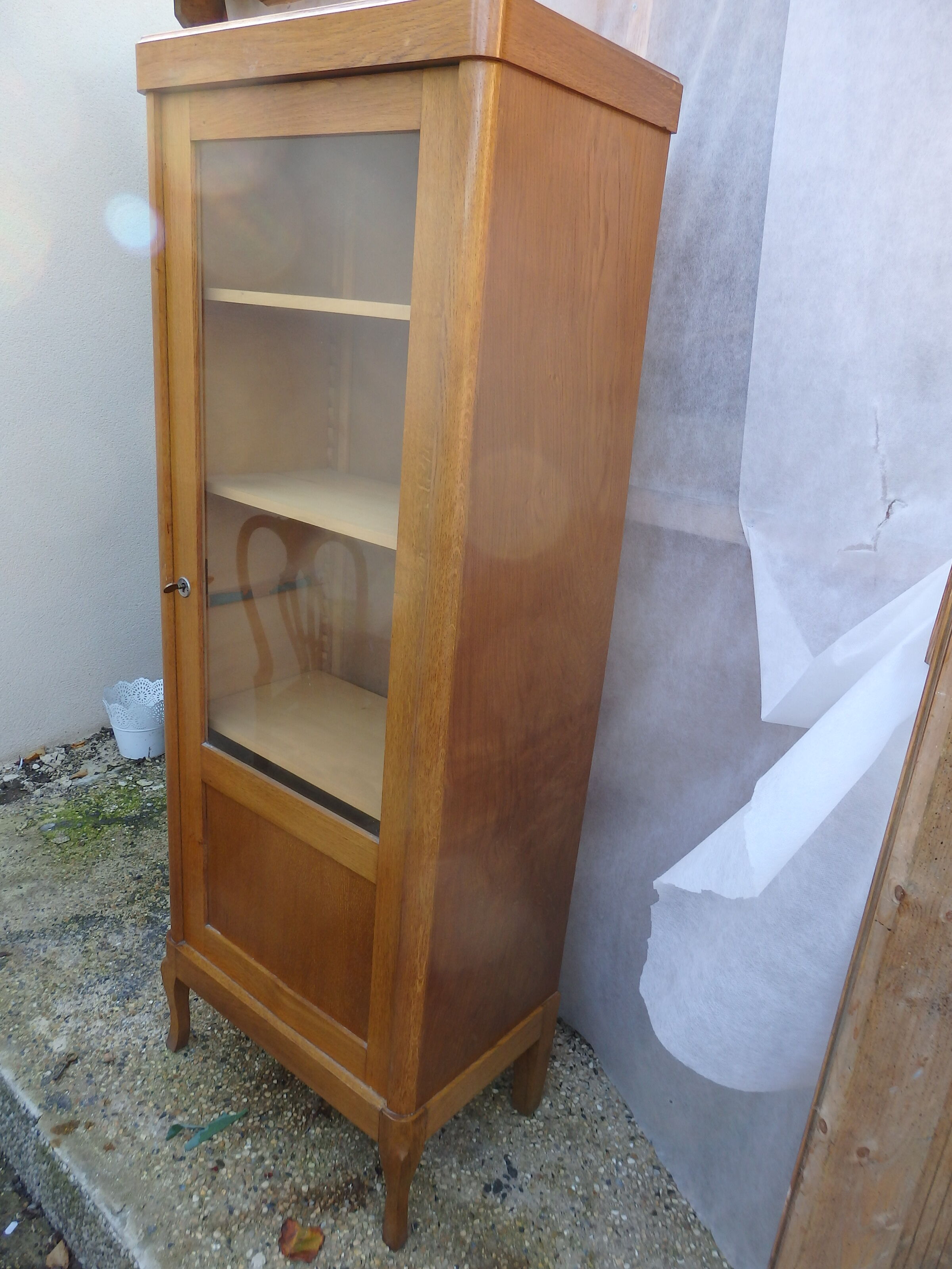 Meuble vitrine bibliothèque d école vintage