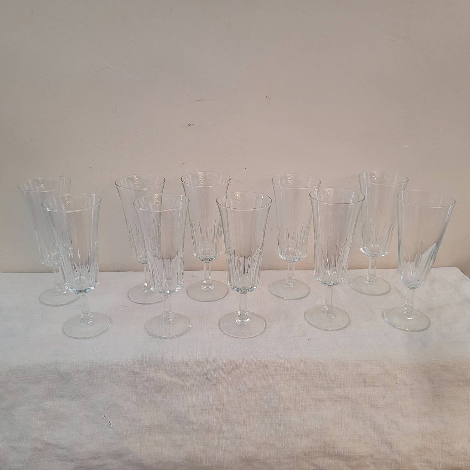 70's Glass Champagne Flutes