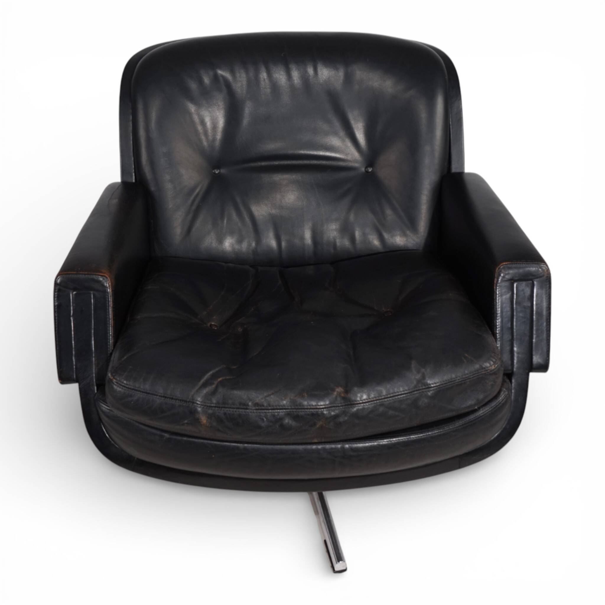 Fauteuil en cuir Eugen Schmidt, 1960