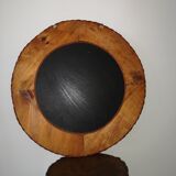 Woven wicker mirror vintage italy 1970