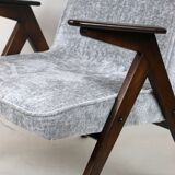 Grey Silver Bunny Armchair by Józef Chierowski, 1970s