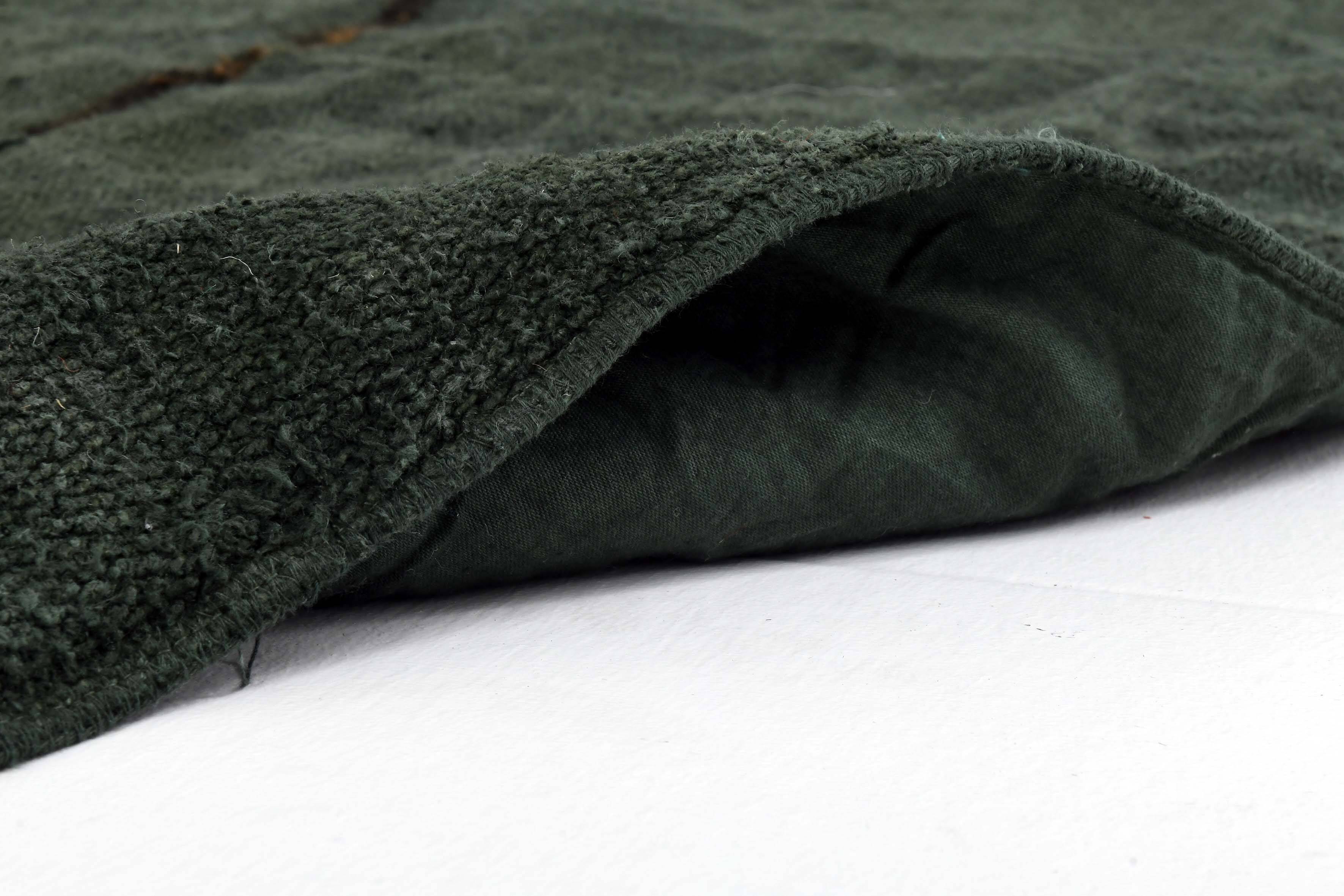 4x5 Dark Green & Black Kilim Rug, 138x150Cm