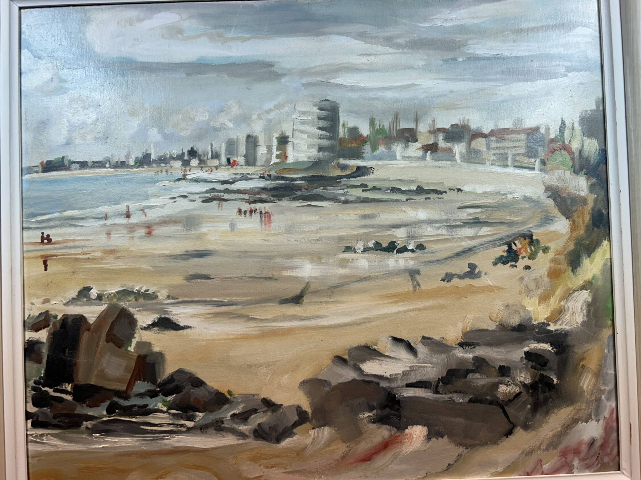 oil on cardboard panel, Beach of La Tranche sur Mer (M. Rimbaud?)