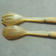 Art deco horn salad servers